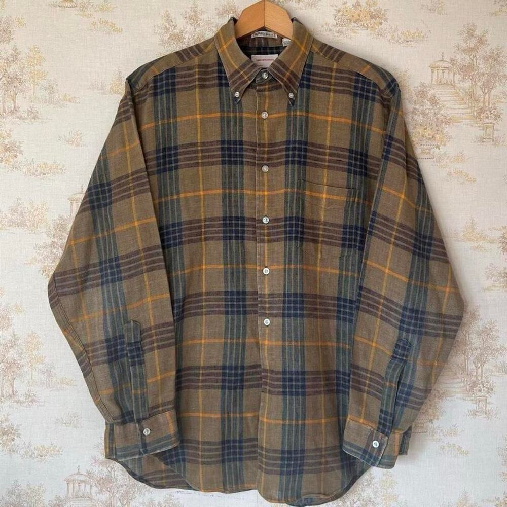 Vintage 60s Saks Fifth Avenue Tapered Plaid Shirt | Ivy League | Large